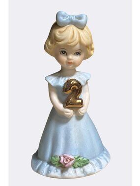 Growing Up Birthday Girls Age 2 Figurine Porcelain Collectible By Enesco
